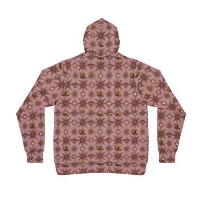 Pink Floral Kaleidoscope Hoodie — All-Over Print Athletic Pullover