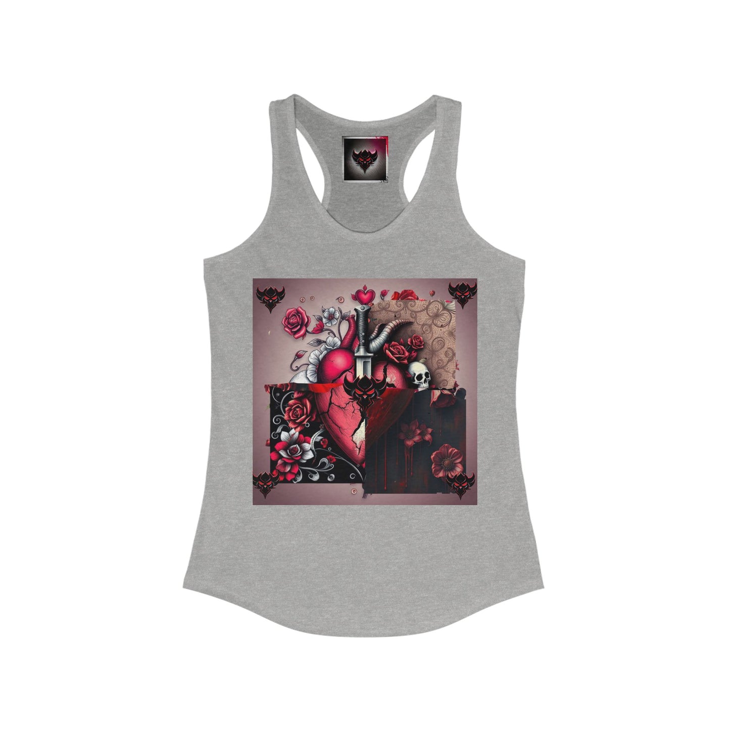 Gothic Heart Racerback Tank for Women - Perfect for Festivals and Casual Wear