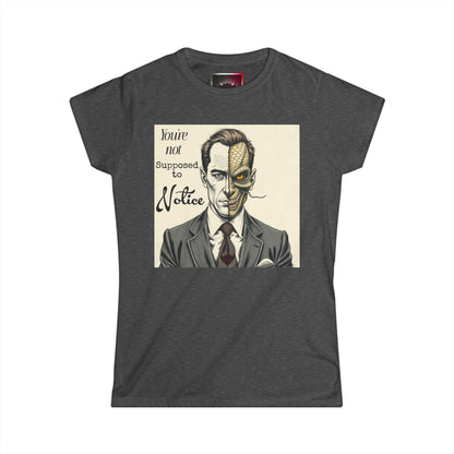 Reptilian Vintage Portrait Tee — "You're Not Supposed to Notice" Graphic Shirt