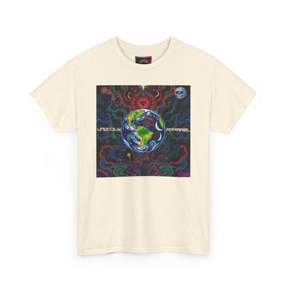 Unisex Heavy Cotton Tee - Vibrant "Ungodly Earth" Design for Nature Lovers