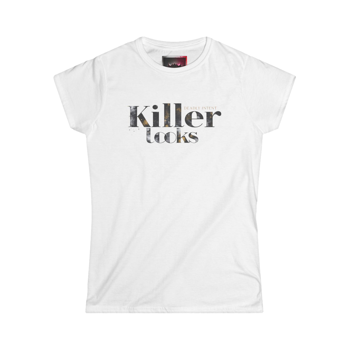 "Killer Looks Deadly Intent" Women's Softstyle Tee | Chic Everyday Top, Casual Wear, Gift for Her, Trendy Fashion Tee, Stylish Graphic Shirt