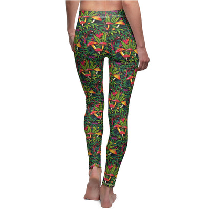 Tropical "Weed and Boomers" Floral Women's Leggings - Casual and Comfortable Athleisure Wear
