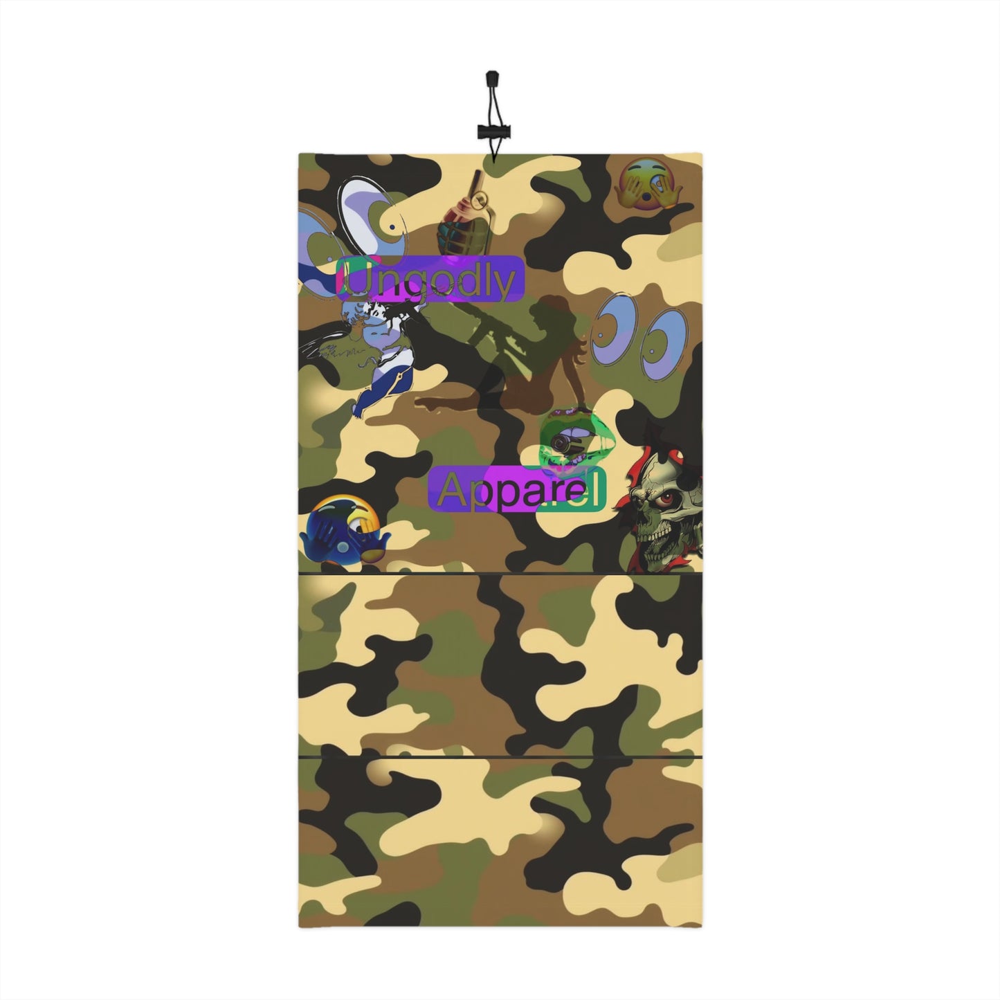 Camo Winter Neck Gaiter with Drawstring – 'Ungodly Apparel' Graphic