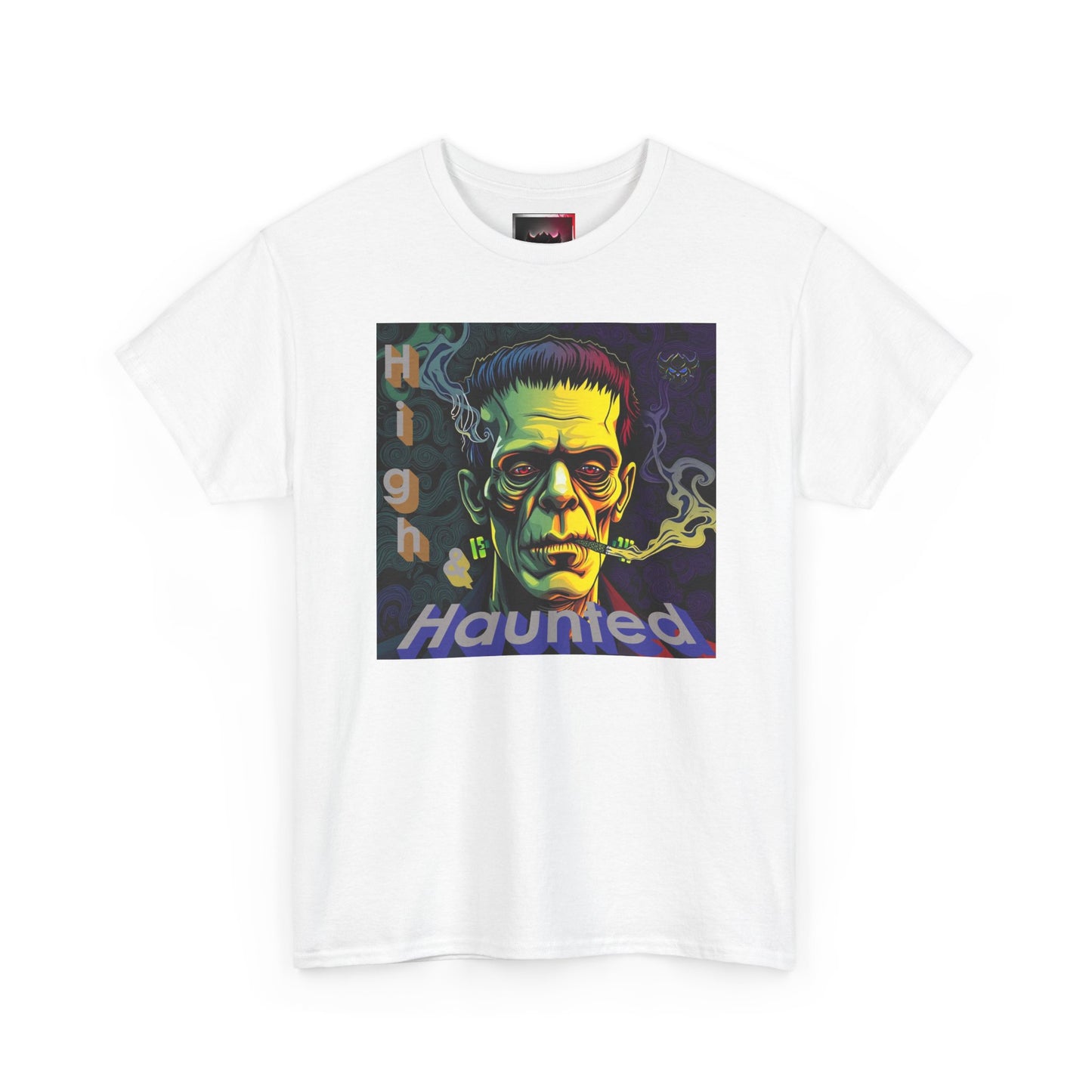 "High and Haunted" Frankenstein Tee, Unisex Graphic Shirt, Halloween Apparel, Spooky Gift, Horror Movie Merchandise, Party Outfit
