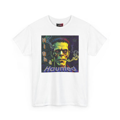 "High and Haunted" Frankenstein Tee, Unisex Graphic Shirt, Halloween Apparel, Spooky Gift, Horror Movie Merchandise, Party Outfit