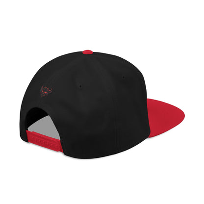 Snapback Hat — Red Embroidered 'Ungodly' Gothic Script