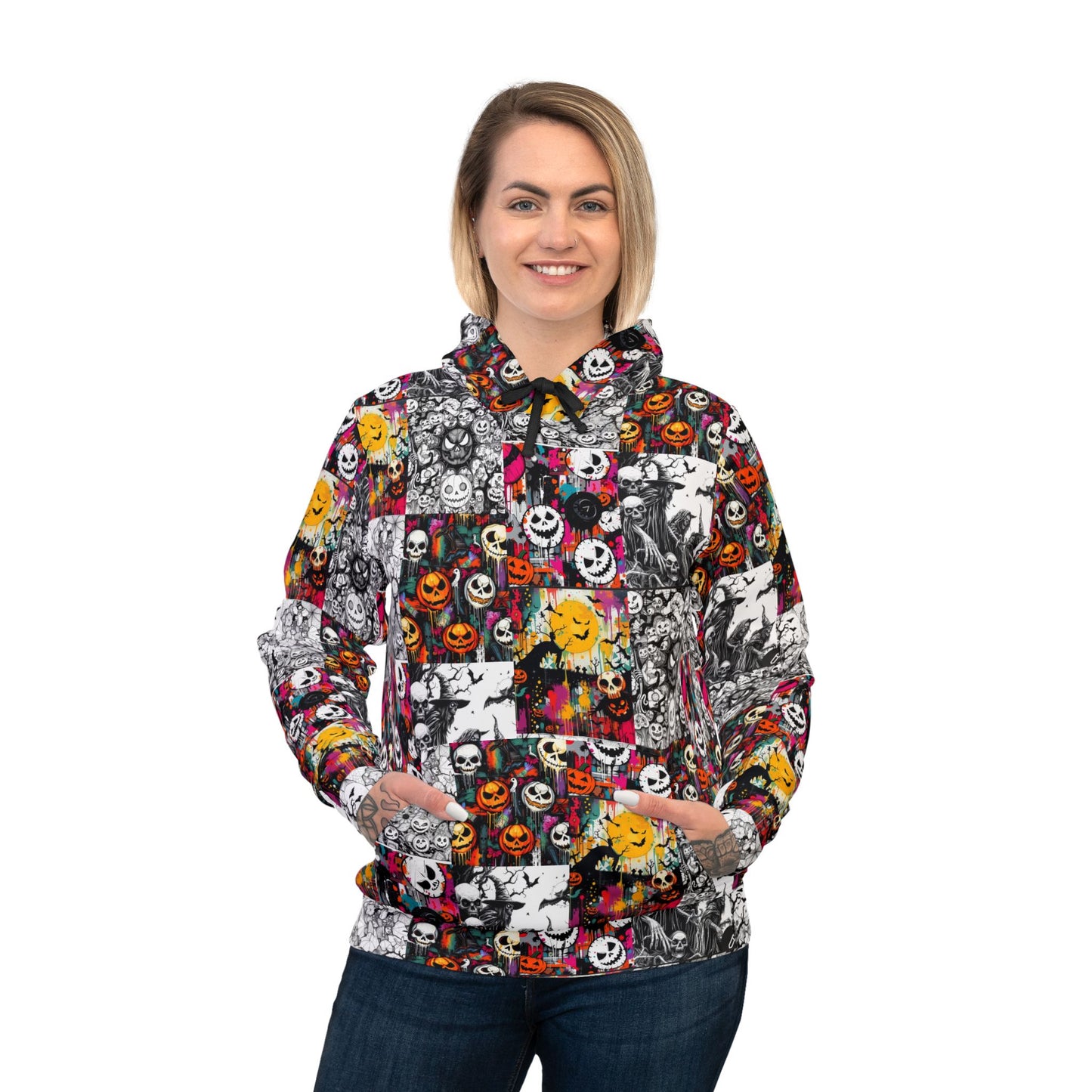 Horror Patchwork Style Hoodie