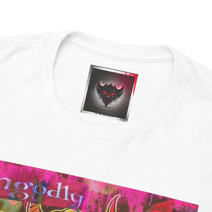 Psychedelic Skate Hoodie Kid Graphic Tee — "Ungodly Apparel Demon Mascot" Streetwear