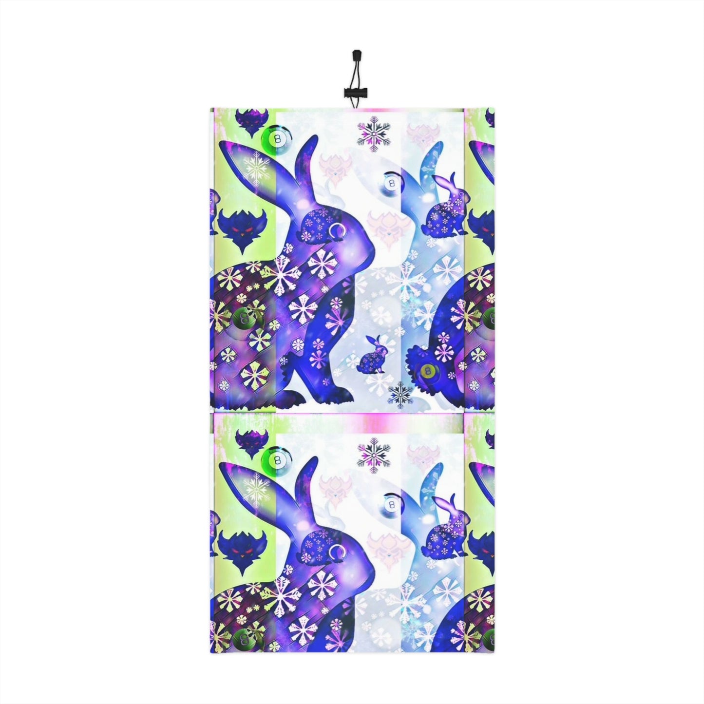 Winter Snow Bunny Neck Gaiter — Floral Snowflake Drawstring Scarf