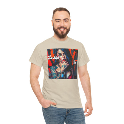 "Locked In" Graphic Unisex Heavy Cotton Tee - Stylish Tattoo Art Shirt