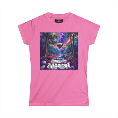 Women's Softstyle Tee - Ungodly Apparel Rainbow Forest Design