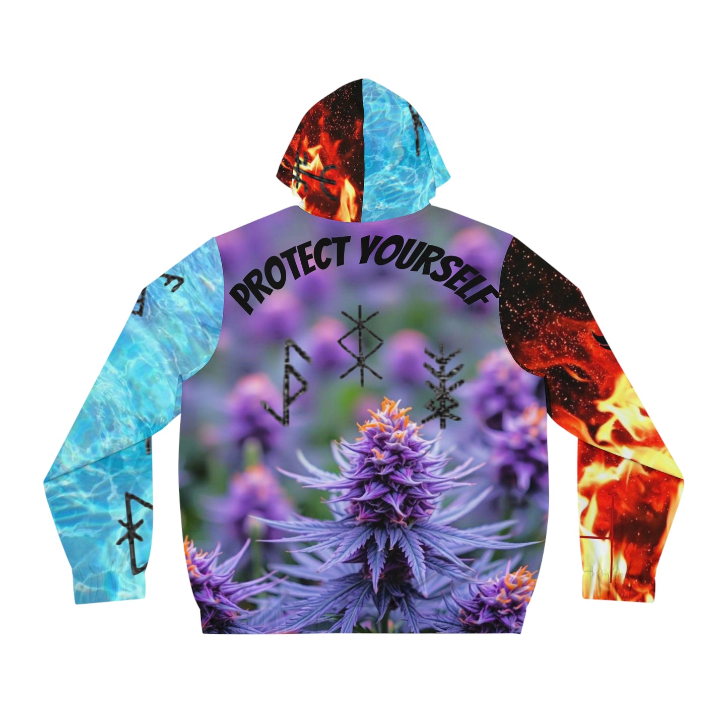 Unisex Full‑Zip Hoodie — ‘Ungodly / Protect Yourself’ Earth, Wind, Fire, and Water. Protection and attraction symbols