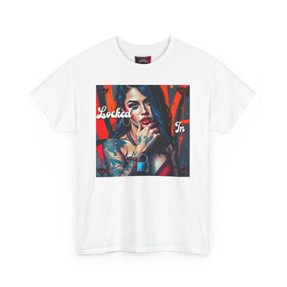"Locked In" Latina Unisex Heavy Cotton Tee - Bold Tattoo Art for Everyday Wear