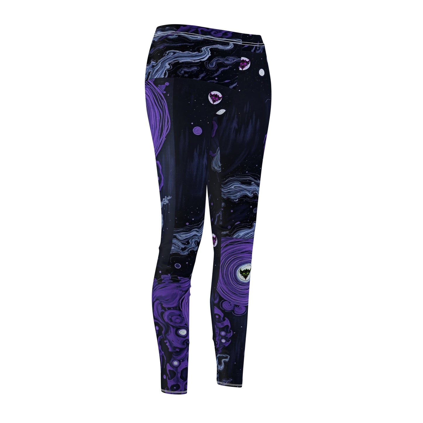 Cosmic Vibes Women's Casual Leggings - Unique Purple Galaxy Design