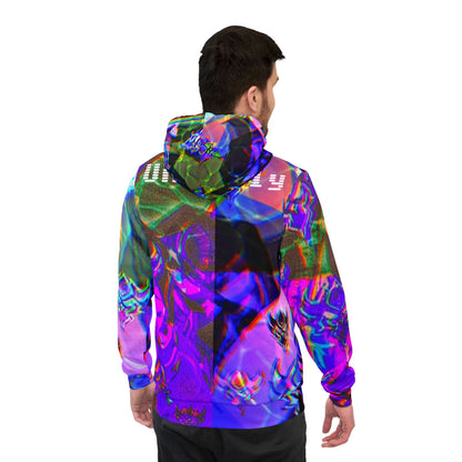 Unisex Athletic Hoodie — Vibrant Abstract Ungodly Apparel Logo Print