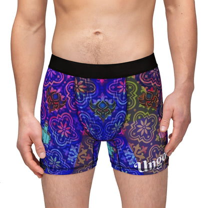 Men's Ungodly Apparel's Patterned Boxer Briefs — Vibrant Mosaic Floral Print