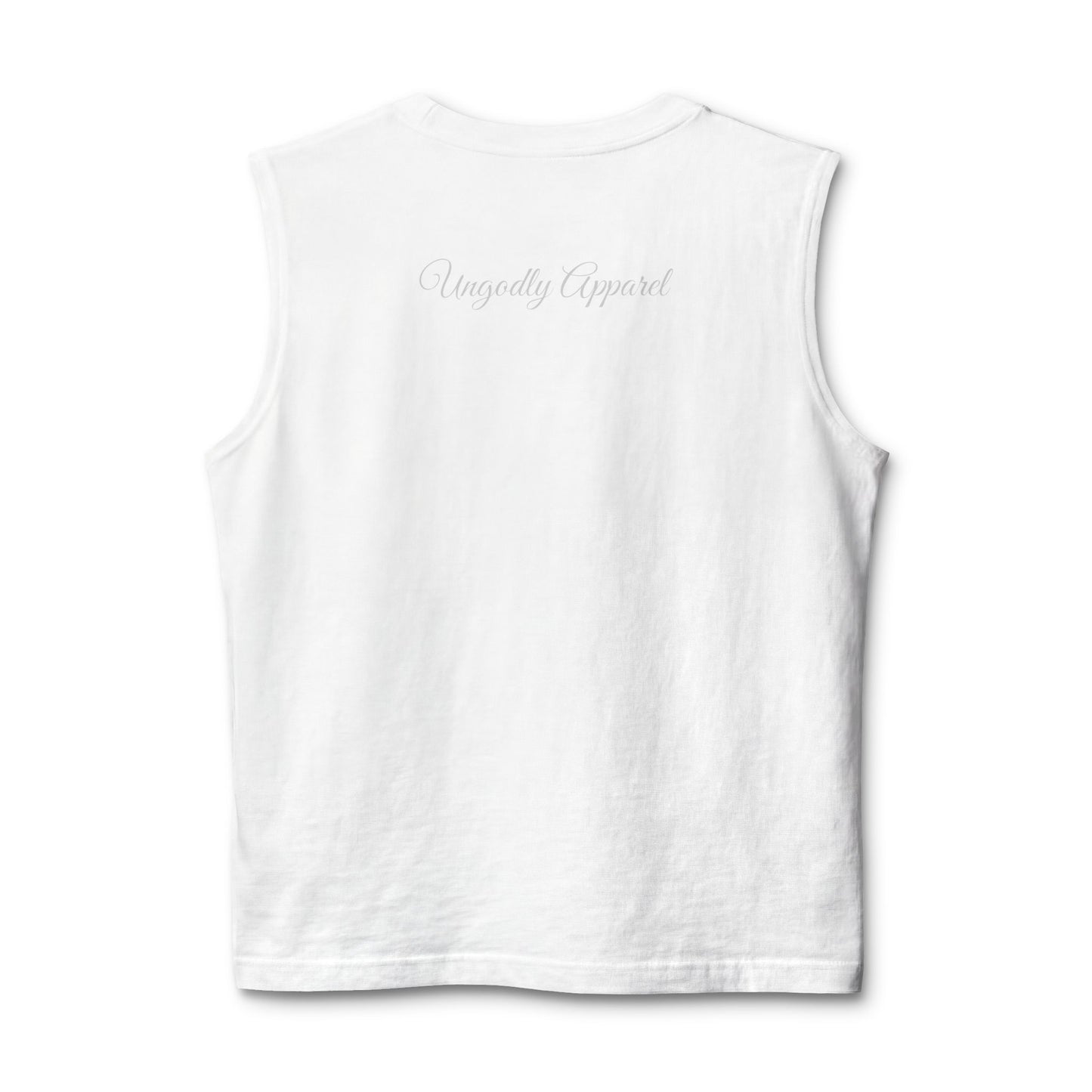 UG Checkerboard Pattern Muscle Tank — Retro Blue Holographic Logo