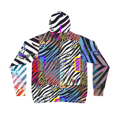 "Ungodly Zebra" Vibrant Zebra Print Athletic Hoodie