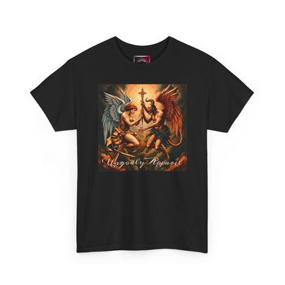 Angels & Demons Graphic Tee — 'Heavenly Musical' Vintage Gothic Art Shirt
