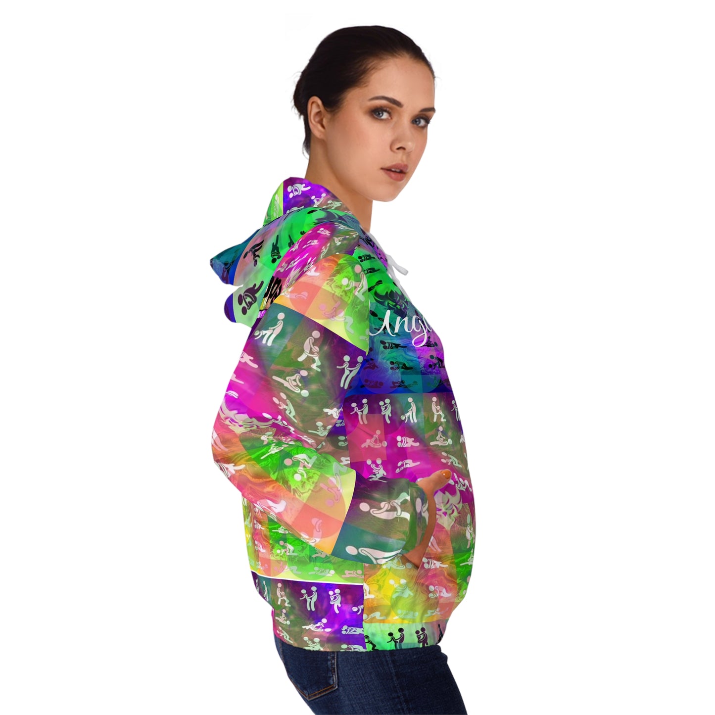 "Ungodly Positions: Kama Sutra" Colorful Women’s Full-Zip Hoodie - Ungodly Apparel