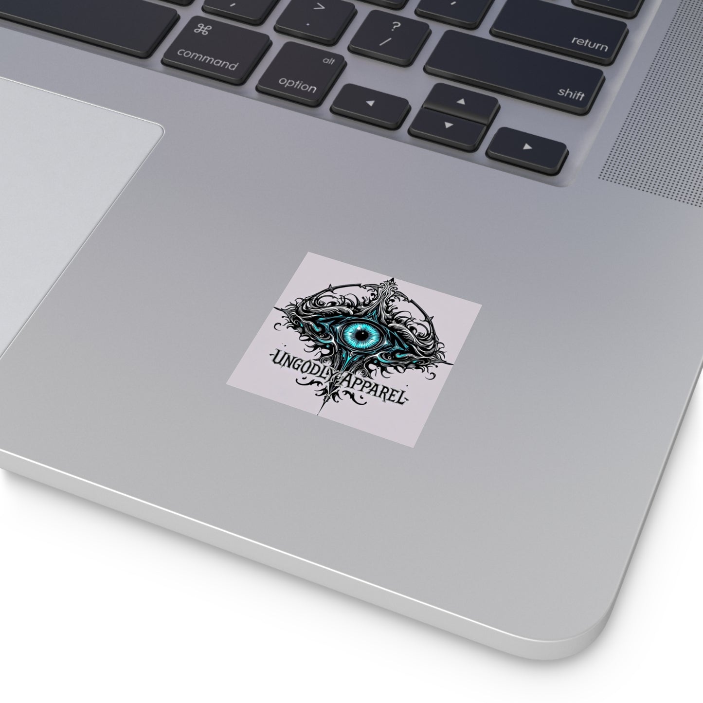 Square Sticker — Gothic Blue Eye Logo (Ungodly Apparel)