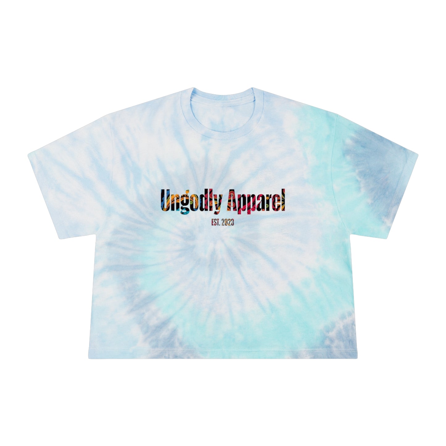 Tie-Dye Crop Tee — "Ungodly Apparel" Graphic Women's Top