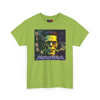 "High and Haunted" Frankenstein Tee, Unisex Graphic Shirt, Halloween Apparel, Spooky Gift, Horror Movie Merchandise, Party Outfit