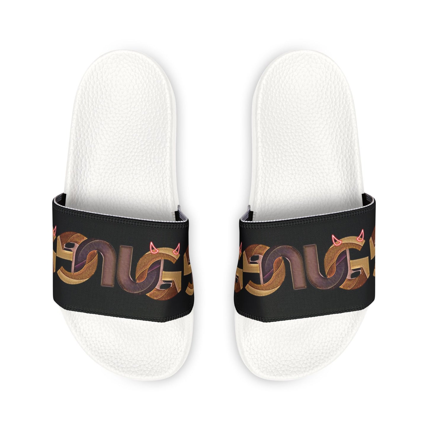 Slide Sandals — Retro "UG" Chain Graphic Pool Slides for Men