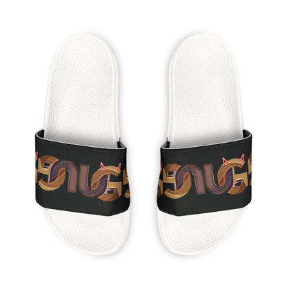 Slide Sandals — Retro "UG" Chain Graphic Pool Slides for Men