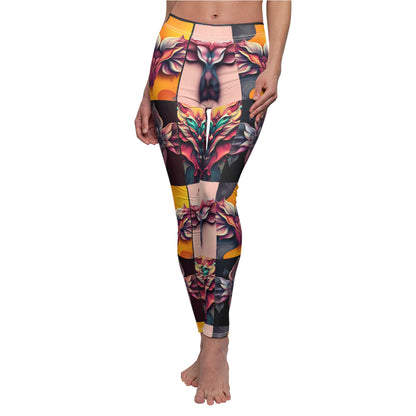 "Lady Flowers" Artistic Floral Leggings for Women - Comfortable & Stylish Activewear