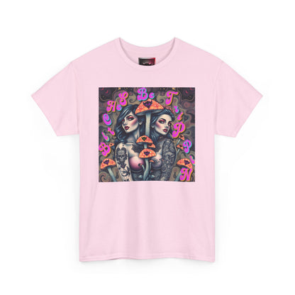 "Bitches Be Trippin" Unisex Heavy Cotton Tee - Retro Tattoo Art Design