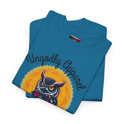 Owl Moon Graphic Tee — Vintage Illustration "Ungodly Apparel"