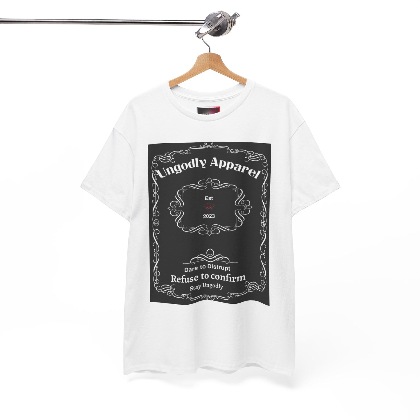 "Ungodly Whiskey" Unisex Heavy Cotton Tee - Bold Statement Tee for Expressive Souls
