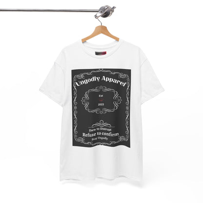 "Ungodly Whiskey" Unisex Heavy Cotton Tee - Bold Statement Tee for Expressive Souls