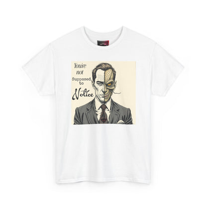 Vintage Noir Reptilian Portrait Tee — “You’re Not Supposed to Notice” Graphic T‑Shirt