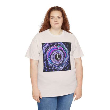 "K-Hole" Unisex Heavy Cotton Tee - Cosmic Swirl Graphic Tee for Trendy Vibes