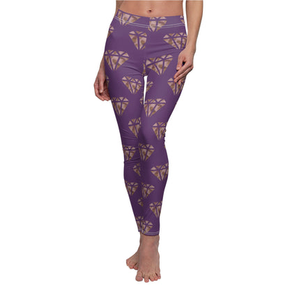 Purple Ungodly Logo Diamond Pattern Leggings