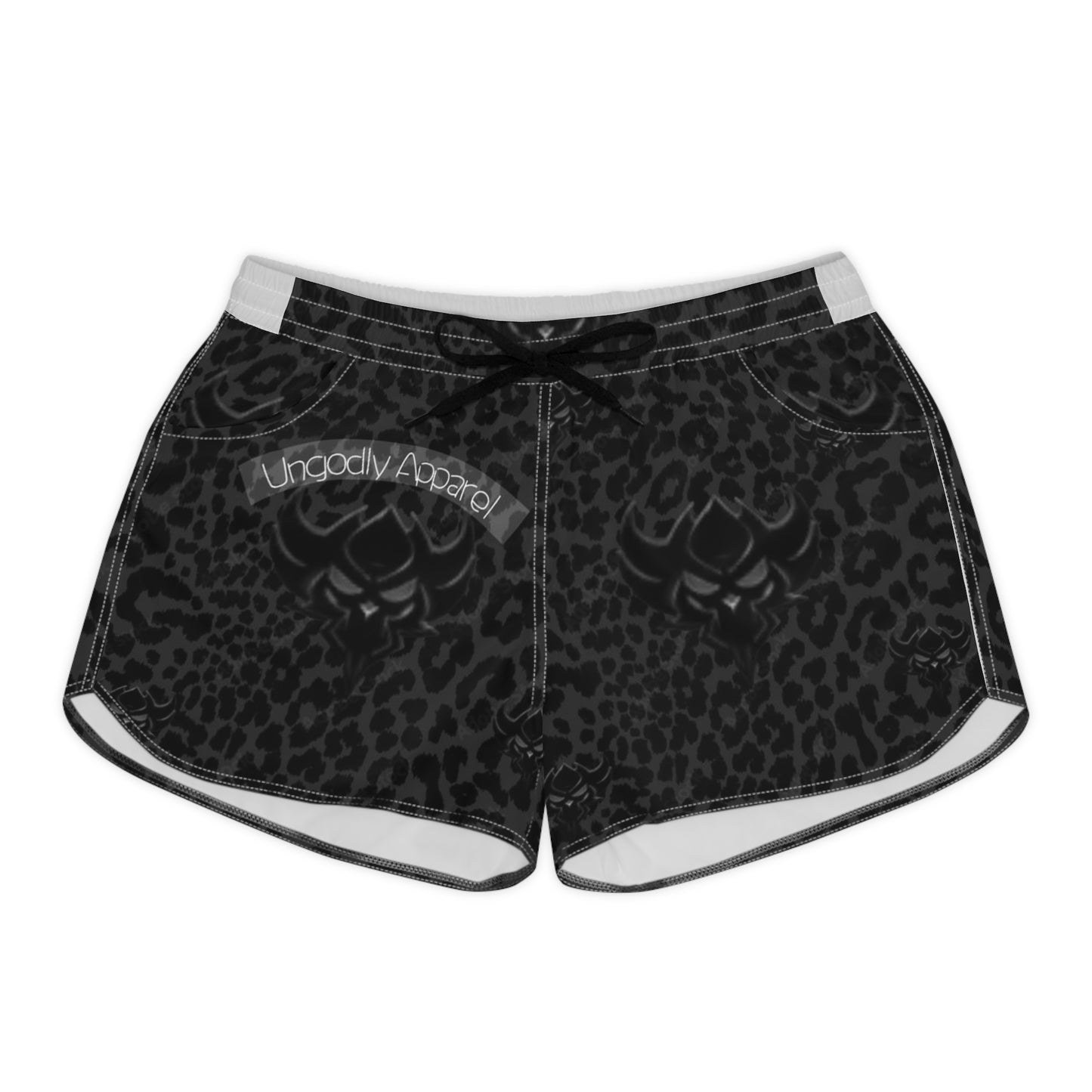 Women’s Leopard Skull Athletic Shorts — Goth Streetwear Casual AOP