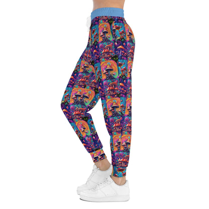 Colorful Mushroom Pattern Athletic Joggers - Funky & Cozy Activewear