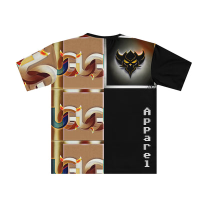 Retro Graphic Tee — 'Ungodly Gold Chain Pattern Apparel' Split-Pattern All-Over Print T-Shirt