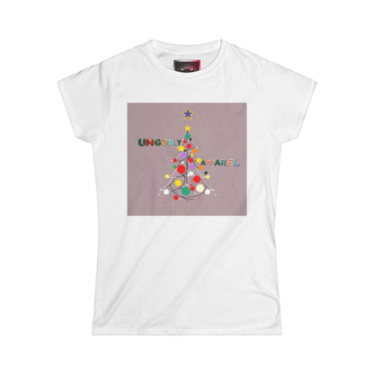 Women’s Christmas Tree Tee — Colorful Holiday Tree Graphic Shirt