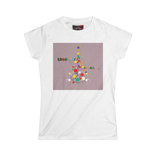 Women’s Christmas Tree Tee — Colorful Holiday Tree Graphic Shirt