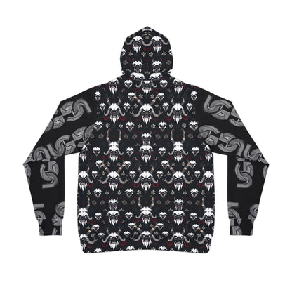 Krampus Athletic Hoodie — All-Over Print Gothic Sportswear