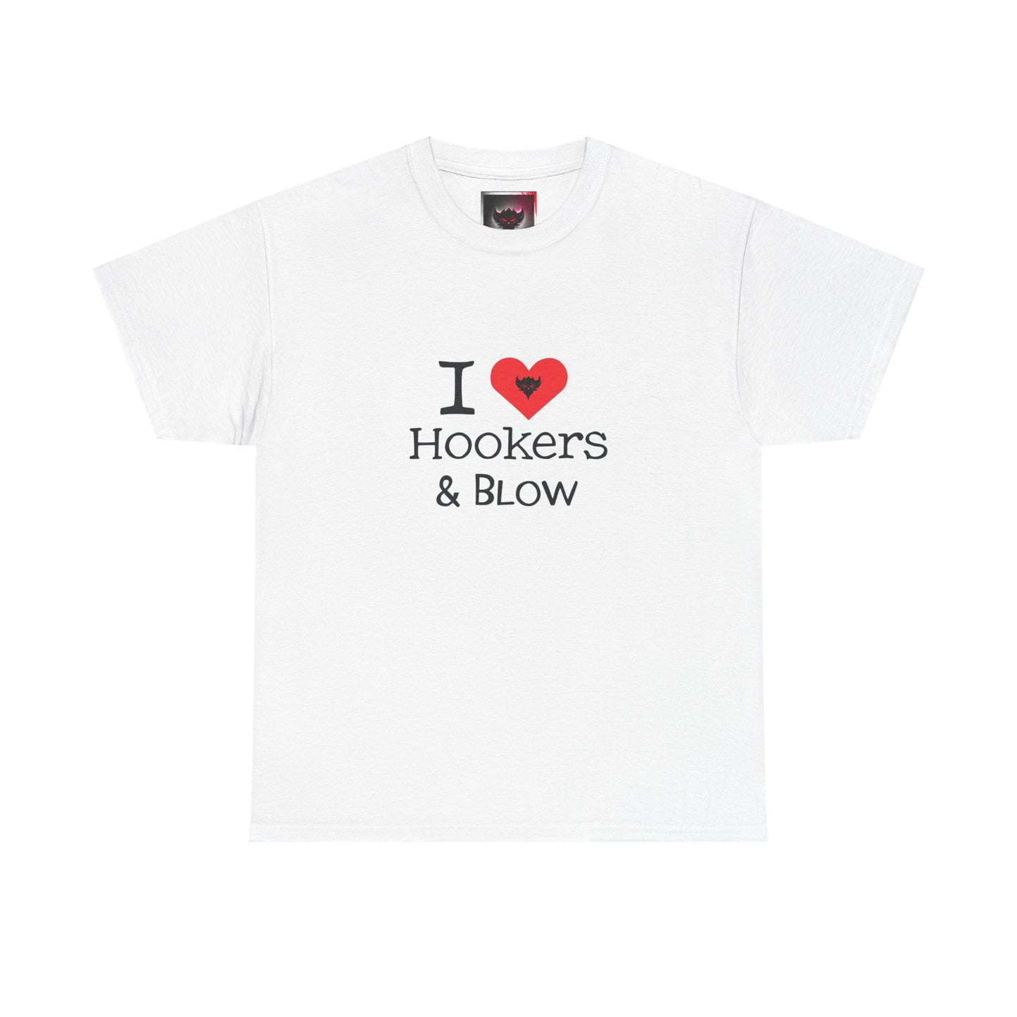 Funny Statement Tee: "I  Love Hookers & Blow" T-Shirt for Party Lovers, Gift for Friends, Humorous Apparel, Casual Wear, Unique Gift Idea