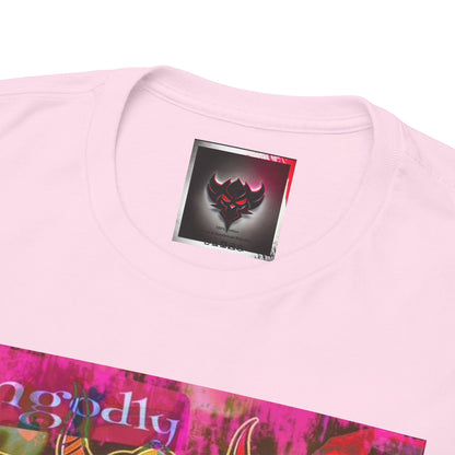 Psychedelic Skate Hoodie Kid Graphic Tee — "Ungodly Apparel Demon Mascot" Streetwear