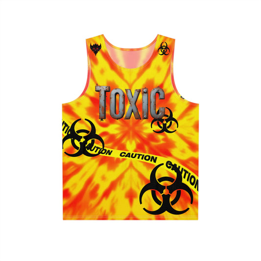 "Toxic Vibes" Men's Tank Top, Bold Graphic Sleeveless Shirt, Eco-Friendly Summer Wear, Festival Outfit, Unique Gift for Men