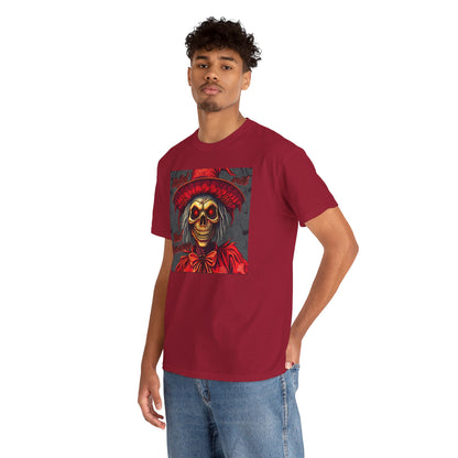 "Stuffed with Bad Decisions" Vintage-Inspired Scarecrow Skull Tee: Perfect for Halloween, Casual Wear, Gifts, Concerts, & Everyday Style