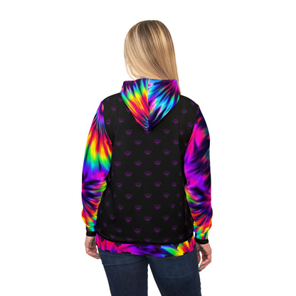 Psychedelic Athletic Hoodie - Unslow Apparel, Colorful Tie-Dye Hoodie, Unisex Sweatshirt, Cozy Streetwear, Perfect for Festivals