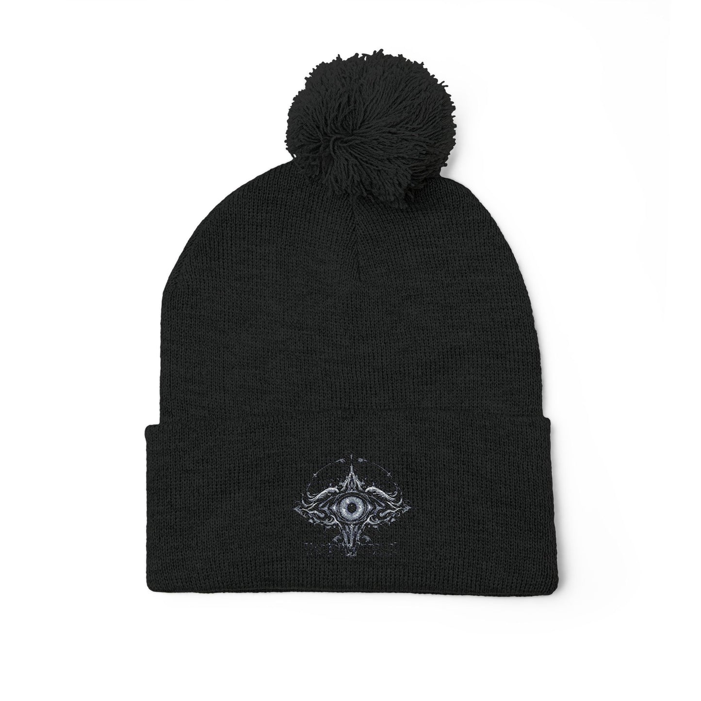 Ungodly EyeEmbroidered Eye Mandala Pom-Pom Beanie