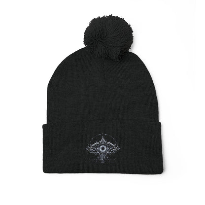 Ungodly EyeEmbroidered Eye Mandala Pom-Pom Beanie